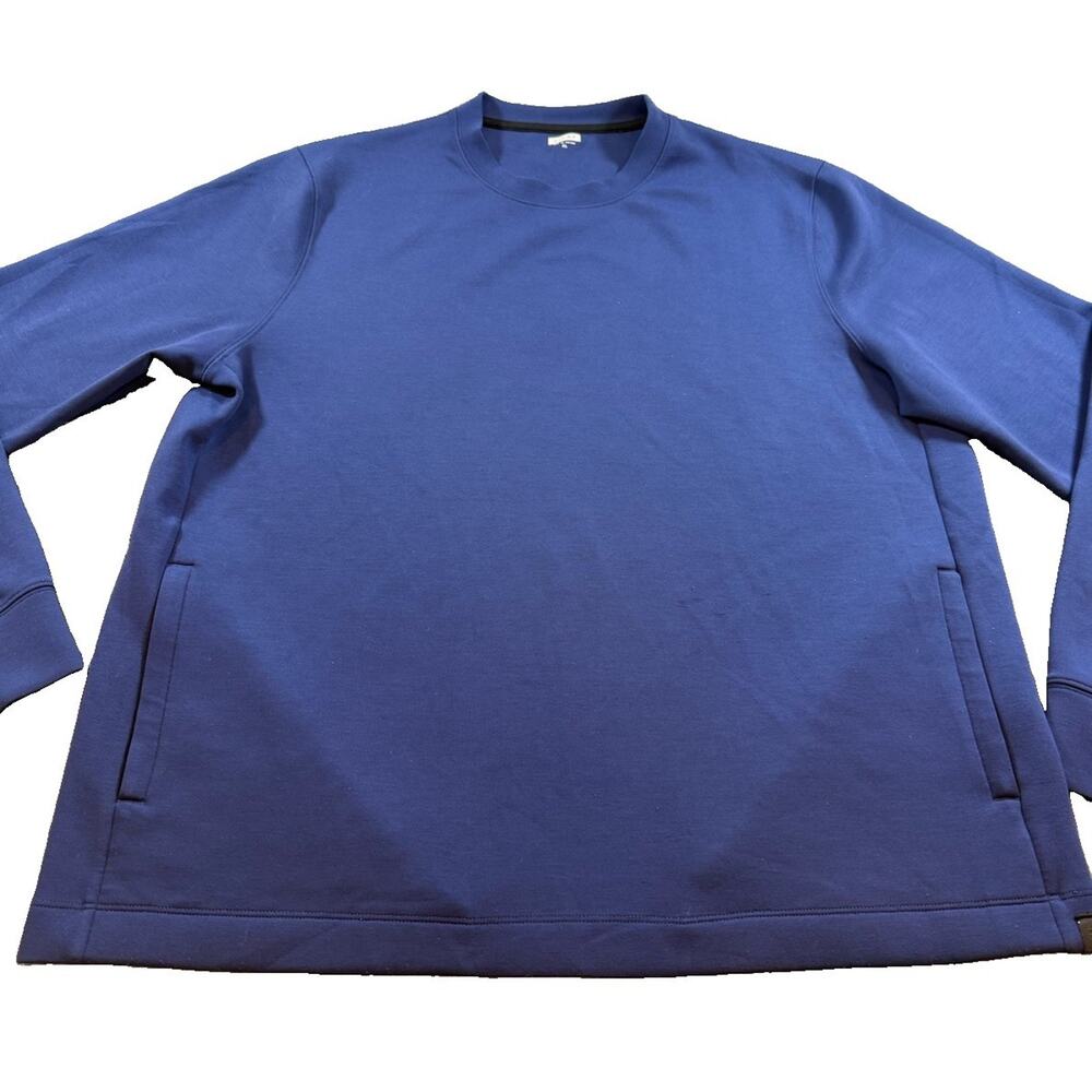 Away Travel Men’s XL Navy Blue Crewneck Pullover Sweatshirt Stretch Pockets - Picture 2 of 12